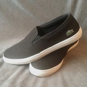 LaCoste Black Slip-on Sneakers